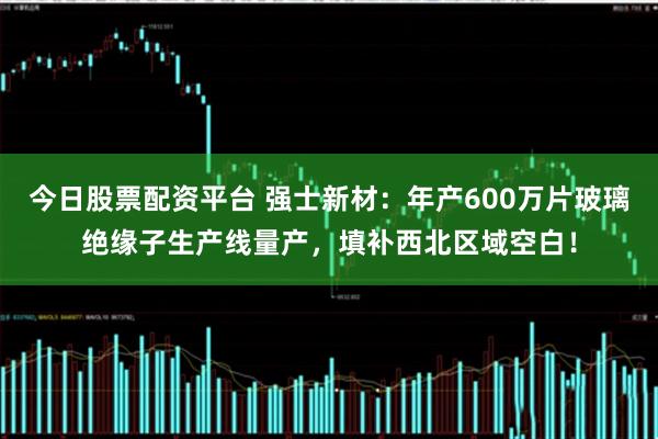 今日股票配资平台 强士新材：年产600万片玻璃绝缘子生产线量产，填补西北区域空白！